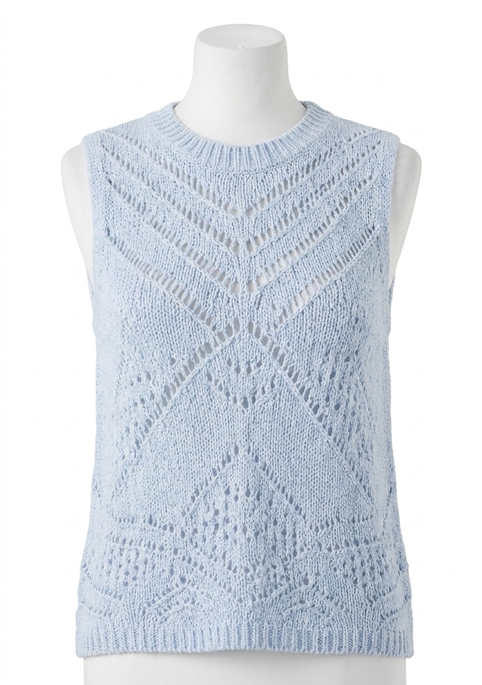 NEW AUTUMN CASHMERE chunky pointelle tank in ice blue
